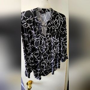 Black and white blouse